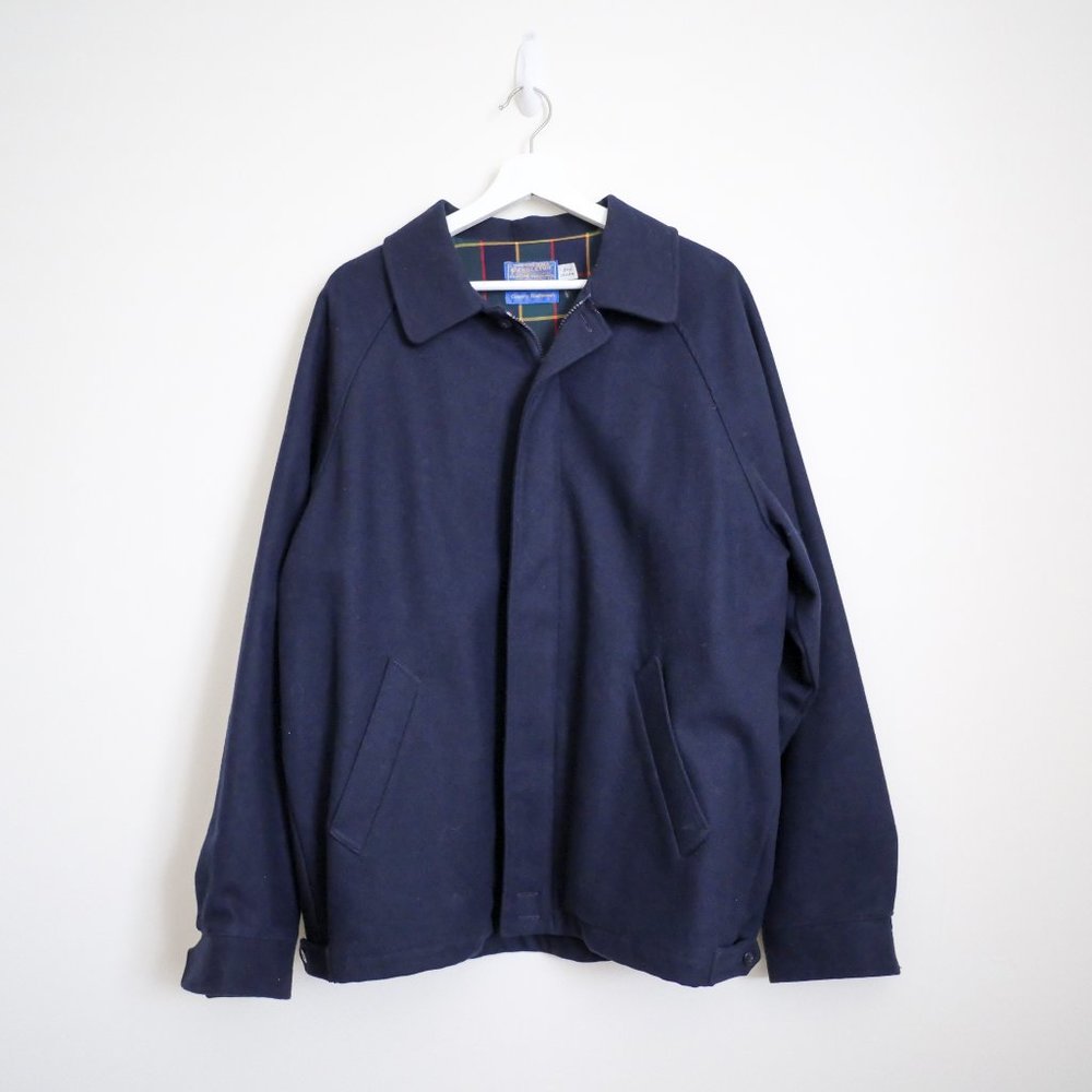 Pendleton Vintage Mens Navy 100% Virgin Wool Jacket Size Large